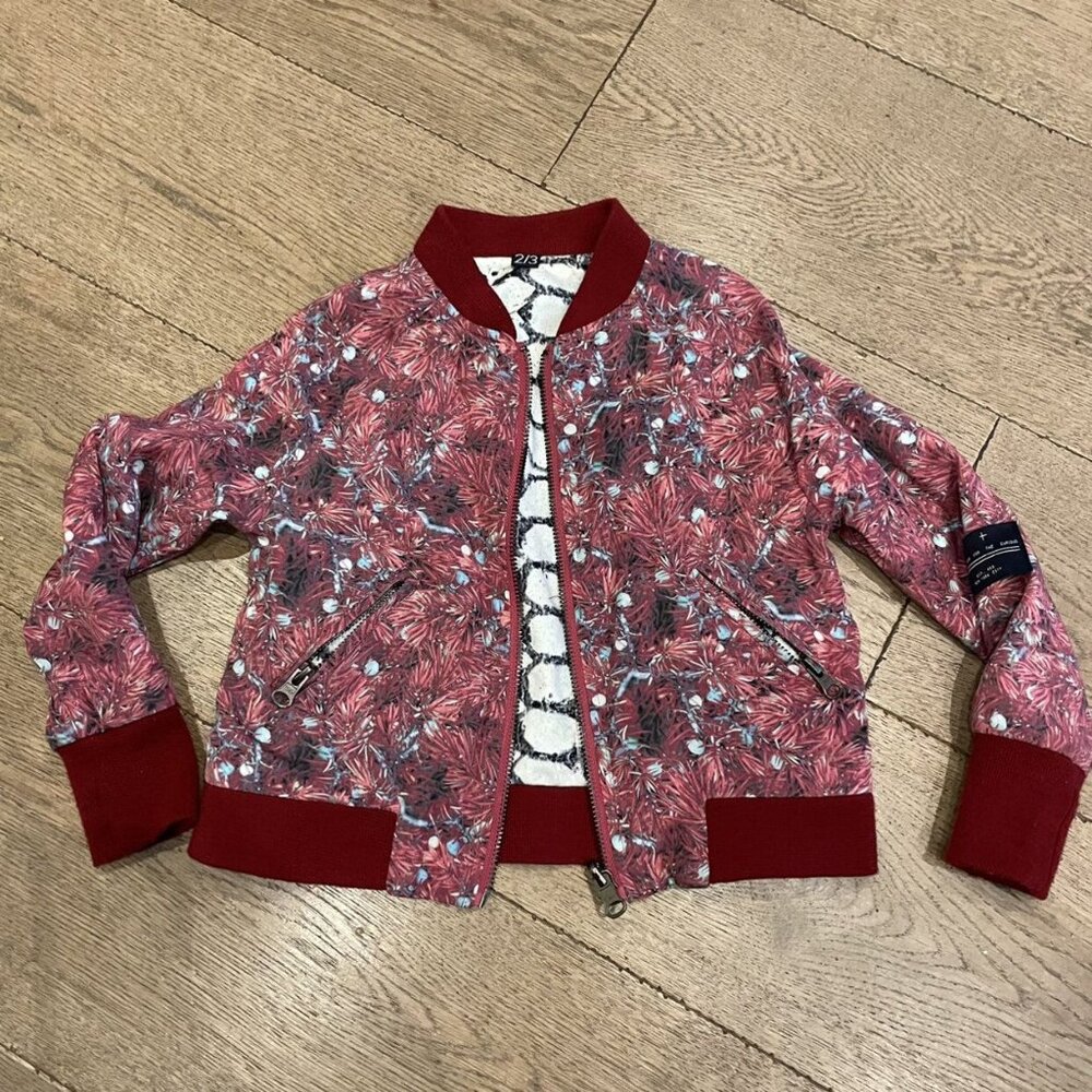 REVERSIBLE graphic Patterned BOMBER Jacket - Picture 3 of 10